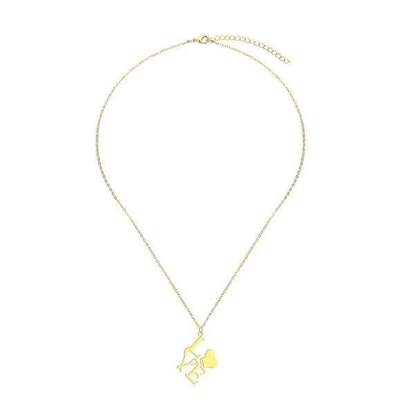 Cooking Love Gold Necklace, Love to Cook Chefs Pendant Necklace, Baking - Picture 4 of 4